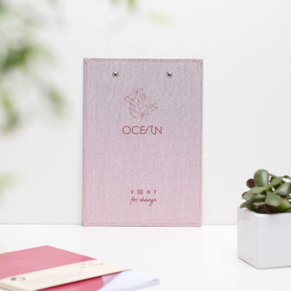 VENT OCEAN A5 Recycled Ocean Plastic Clipboard with Shopping Pad – Coral Pink