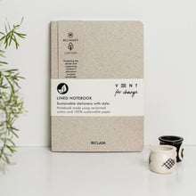 VENT RECLAIM A5 Notebook, Reclaimed Cotton Cover – Pearl
