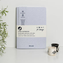 VENT RECLAIM A5 Notebook, Reclaimed Cotton Cover – White