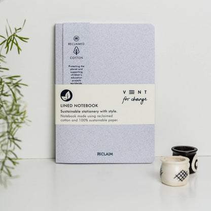 VENT RECLAIM A5 Notebook, Reclaimed Cotton Cover – White