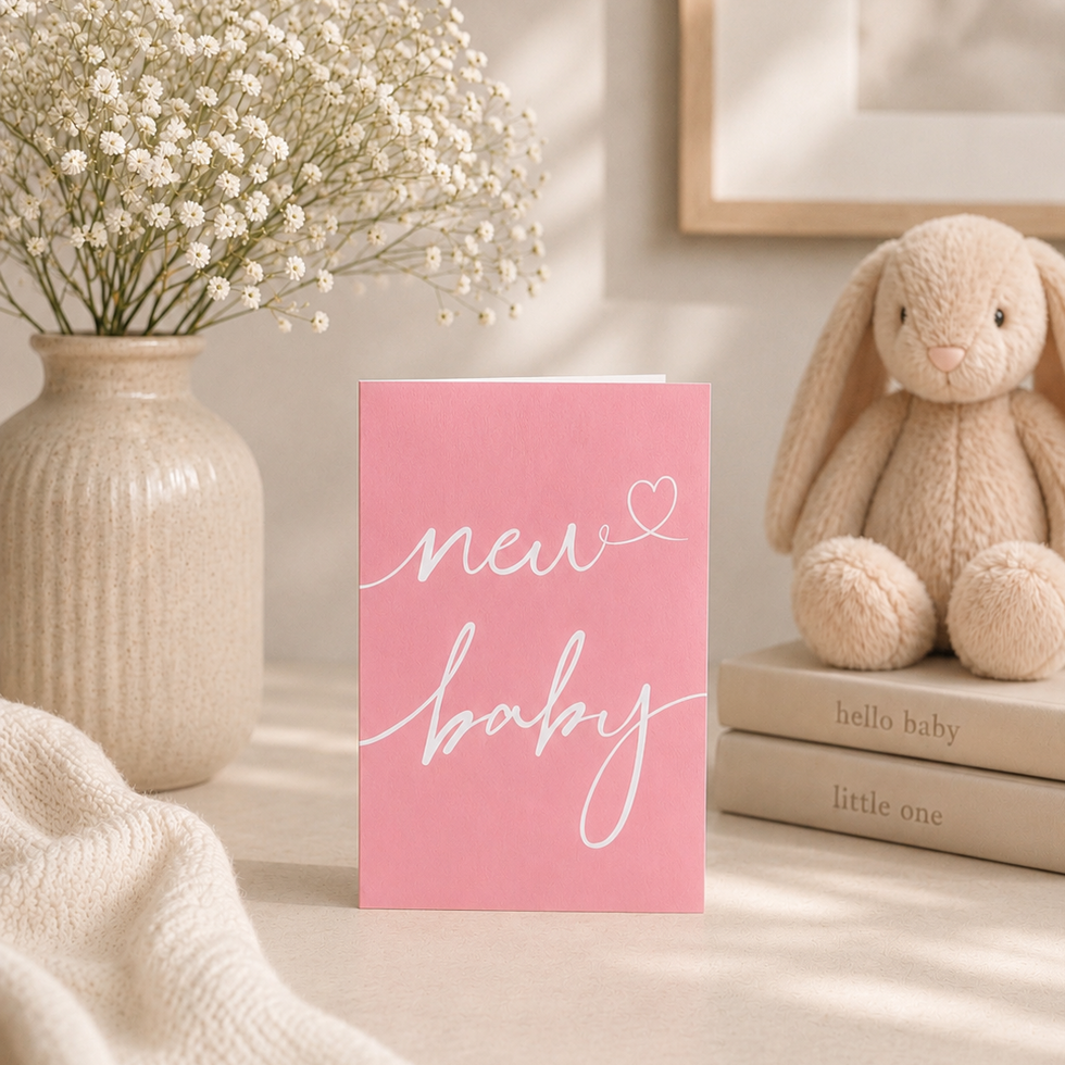 Dancing In The Rain New Baby Girl Script Greetings Card by Heyyy
