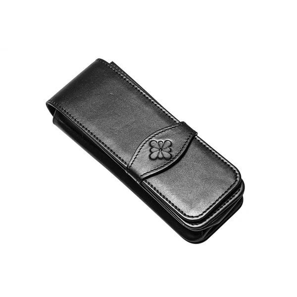 Diplomat Leather Triple Pen Case - Black