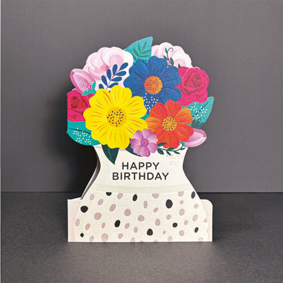 Taking Shape Birthday Flowers Greetings Card by Heyyy