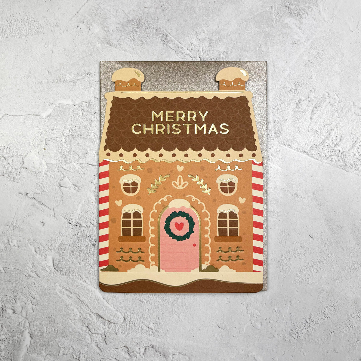 Merry Christmas Gingerbread House Greetings Card