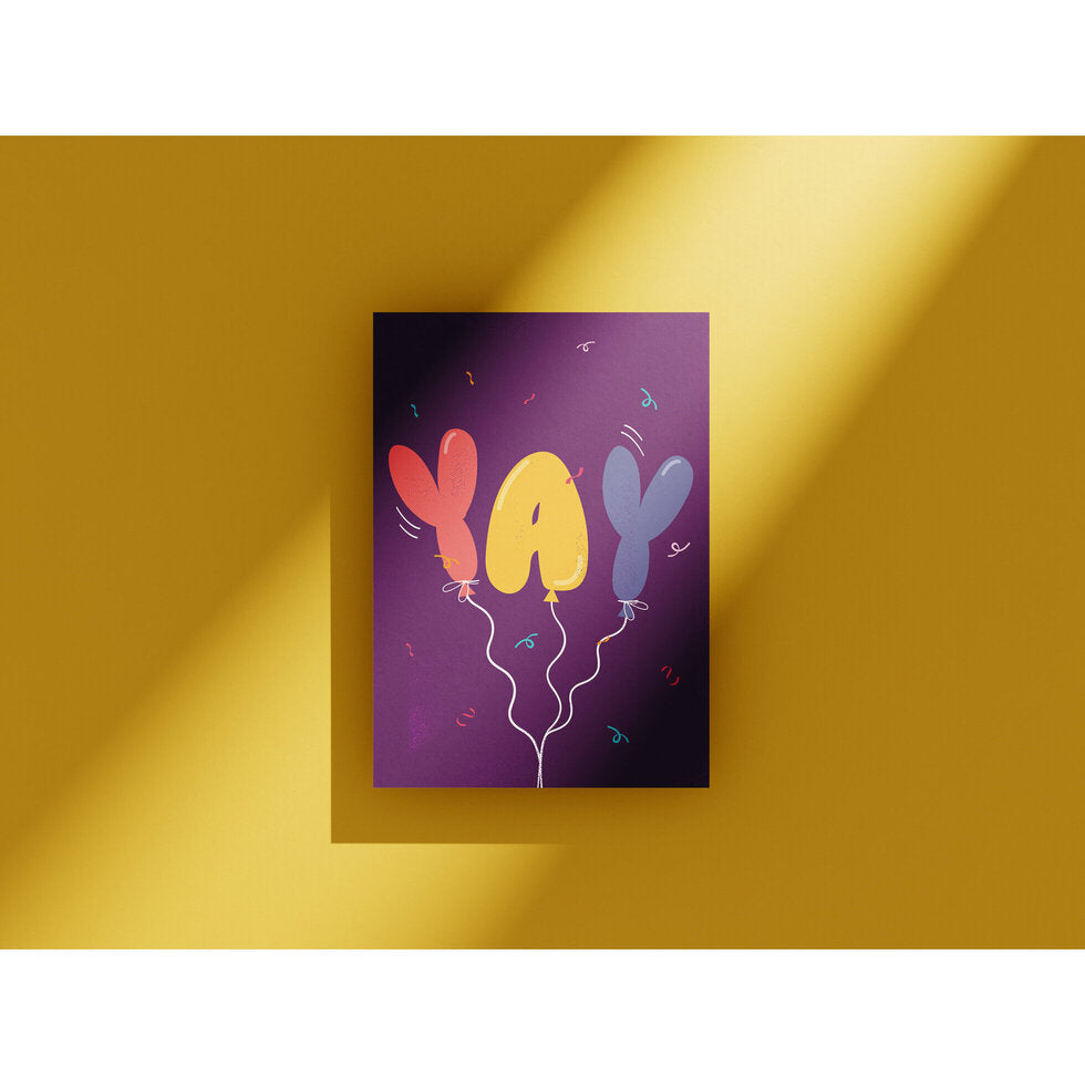 Dancing In The Rain Yay Balloons Greetings Card by Heyyy
