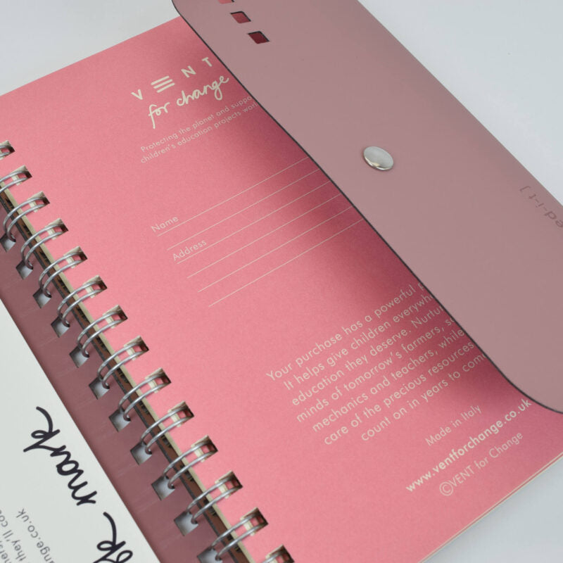 VENT Luxury EDIT A5 Recycled Leather Wire-Bound Folio – Powder Pink