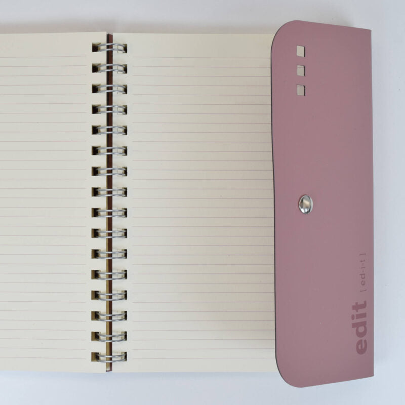 VENT Luxury EDIT A5 Recycled Leather Wire-Bound Folio – Powder Pink