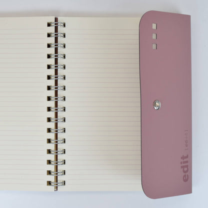 VENT Luxury EDIT A5 Recycled Leather Wire-Bound Folio – Powder Pink