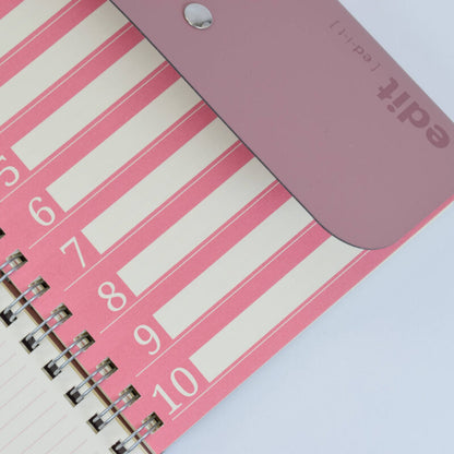 VENT Luxury EDIT A5 Recycled Leather Wire-Bound Folio – Powder Pink