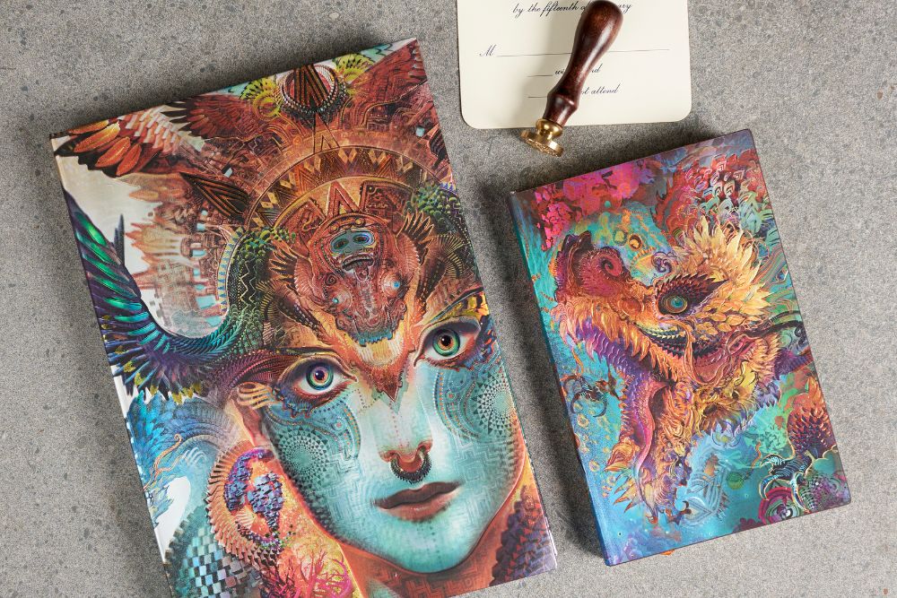 Paperblanks Dharma Dragon Midi Softback Flexi Journal – Plain, 240 Pages – design detail