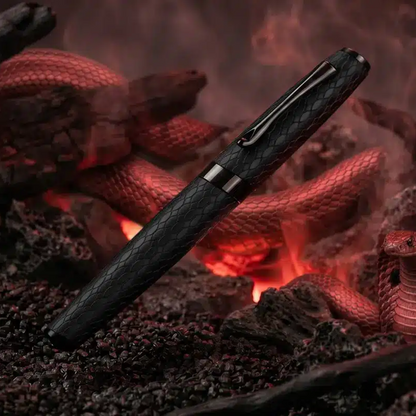 Cobra Matte Black  Guilloché Fountain Pen