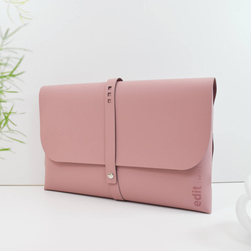 VENT Luxury EDIT A4 Recycled Leather Document & Tablet Wallet – Powder Pink