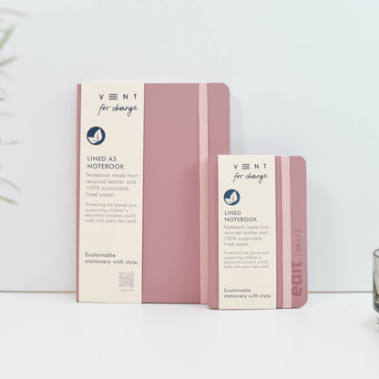 VENT Luxury EDIT A6 Recycled Leather Pocket Notebook – Powder Pink