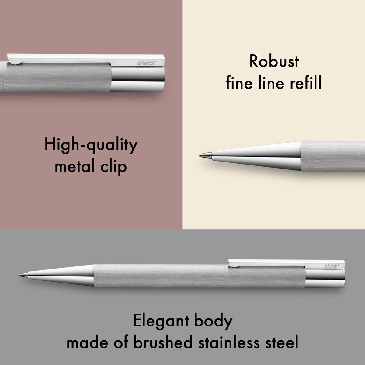 LAMY Scala Twist Pencil – Brushed Steel | 0.7 mm HB Lead