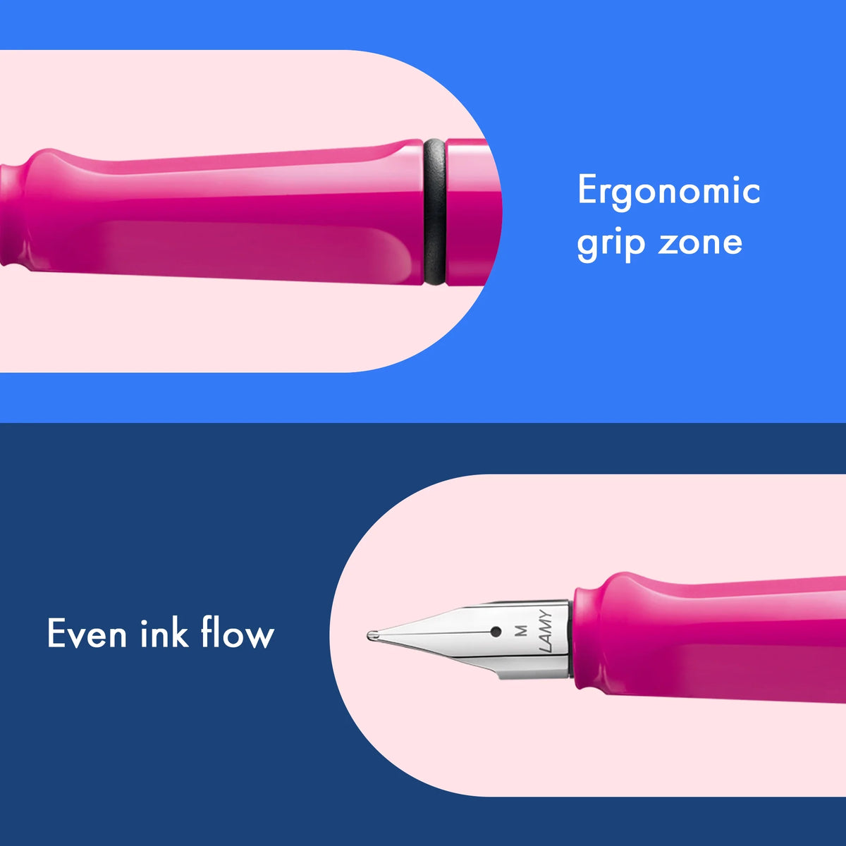 LAMY Safari Fountain Pen – Pink | Extra Fine (EF) Nib