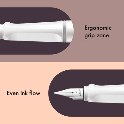 LAMY Safari Fountain Pen – White | Left-Handed (LH) Nib