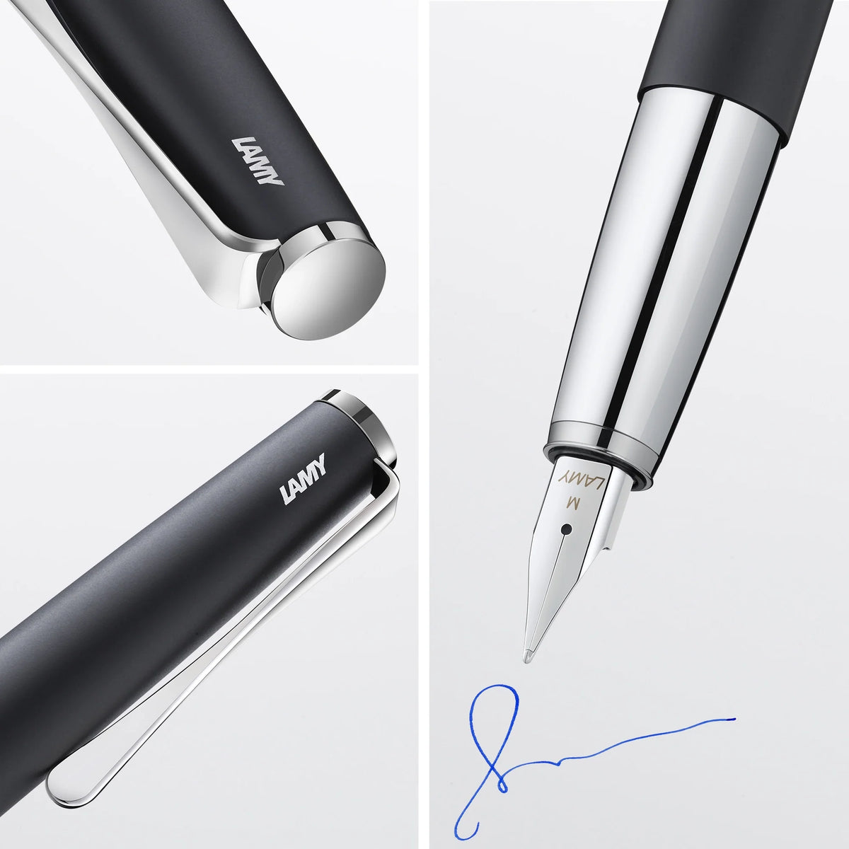 LAMY Studio Fountain Pen – Black | Fine (F) Nib