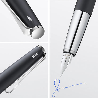 LAMY Studio Fountain Pen – Black | Fine (F) Nib