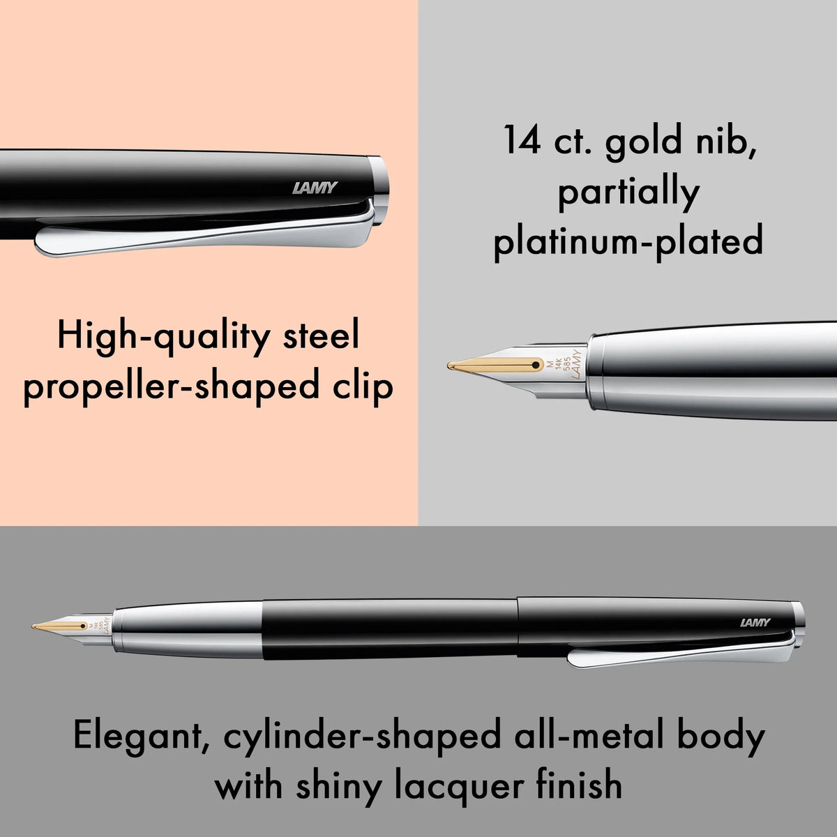 LAMY Studio Fountain Pen – Piano Black