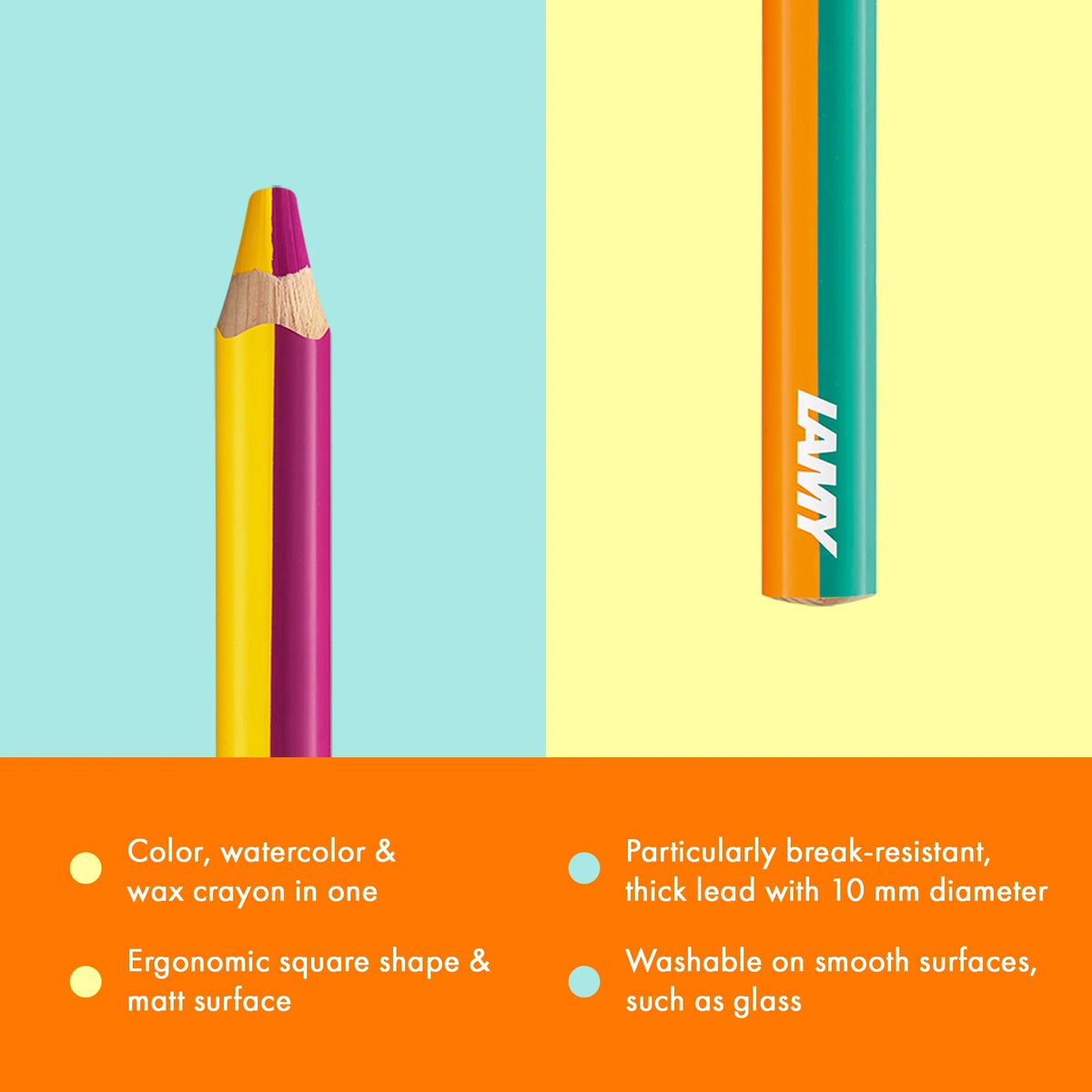 LAMY 3plus Duo Colouring Pencils – Set of 6