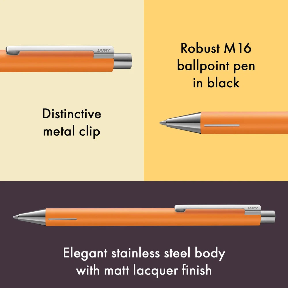 LAMY Econ Ballpoint Pen – Matt Apricot | Black Refill, Medium