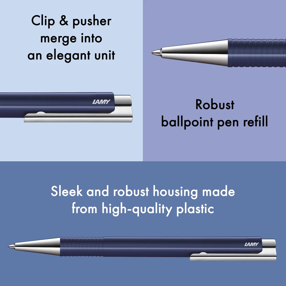 LAMY Logo M+ Ballpoint Pen – Dark Dusk | Black Refill, Medium