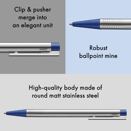 LAMY Logo Ballpoint Pen – Blue | Blue Refill, Medium