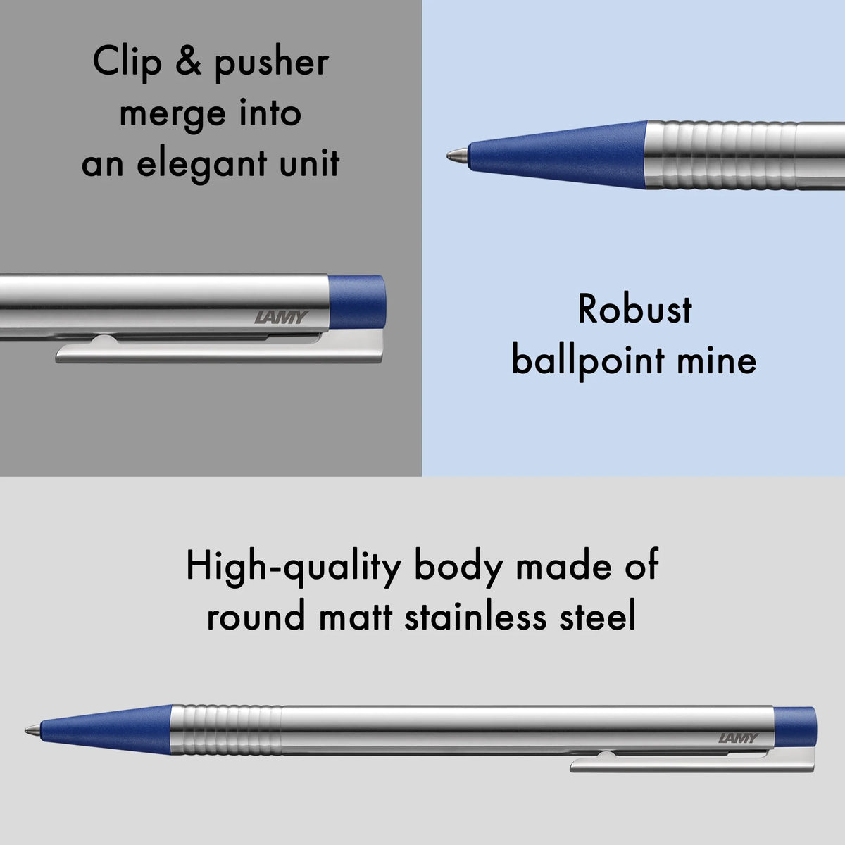 LAMY Logo Ballpoint Pen – Blue | Black Refill, Medium