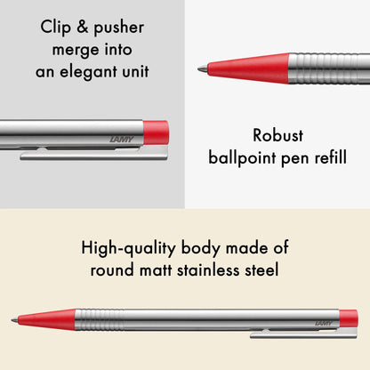 LAMY Logo Ballpoint Pen – Red | Red Refill, Medium