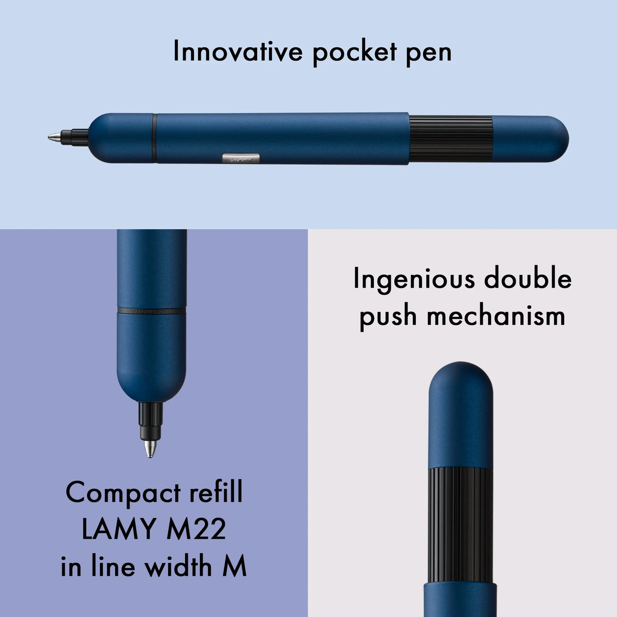 LAMY Pico Ballpoint Pen – Imperial Blue | Black Refill, Medium