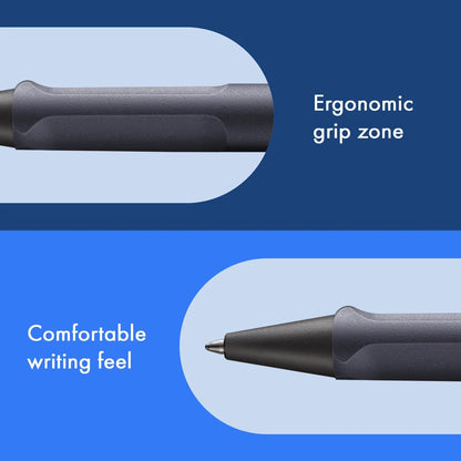 LAMY Safari Ballpoint Pen – Steel Black | Black Refill, Medium
