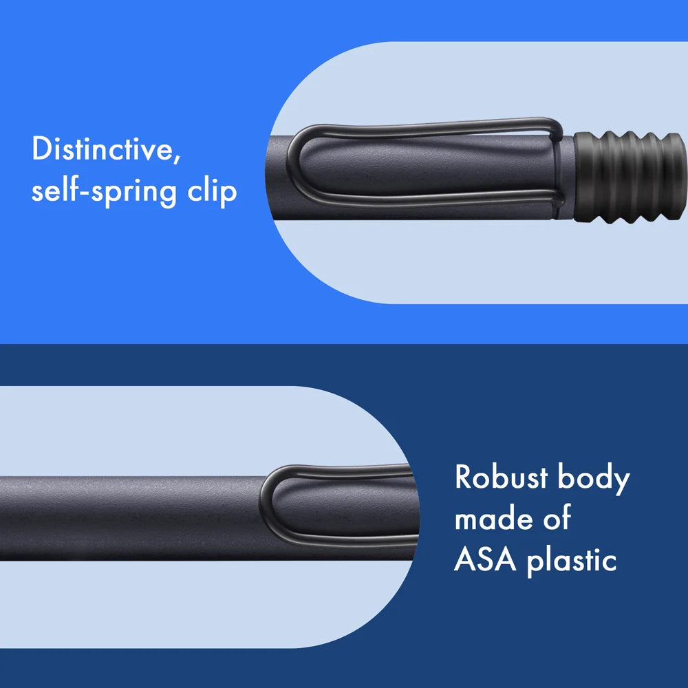 LAMY Safari Ballpoint Pen – Steel Black | Black Refill, Medium