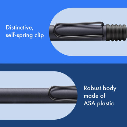 LAMY Safari Ballpoint Pen – Steel Black | Black Refill, Medium