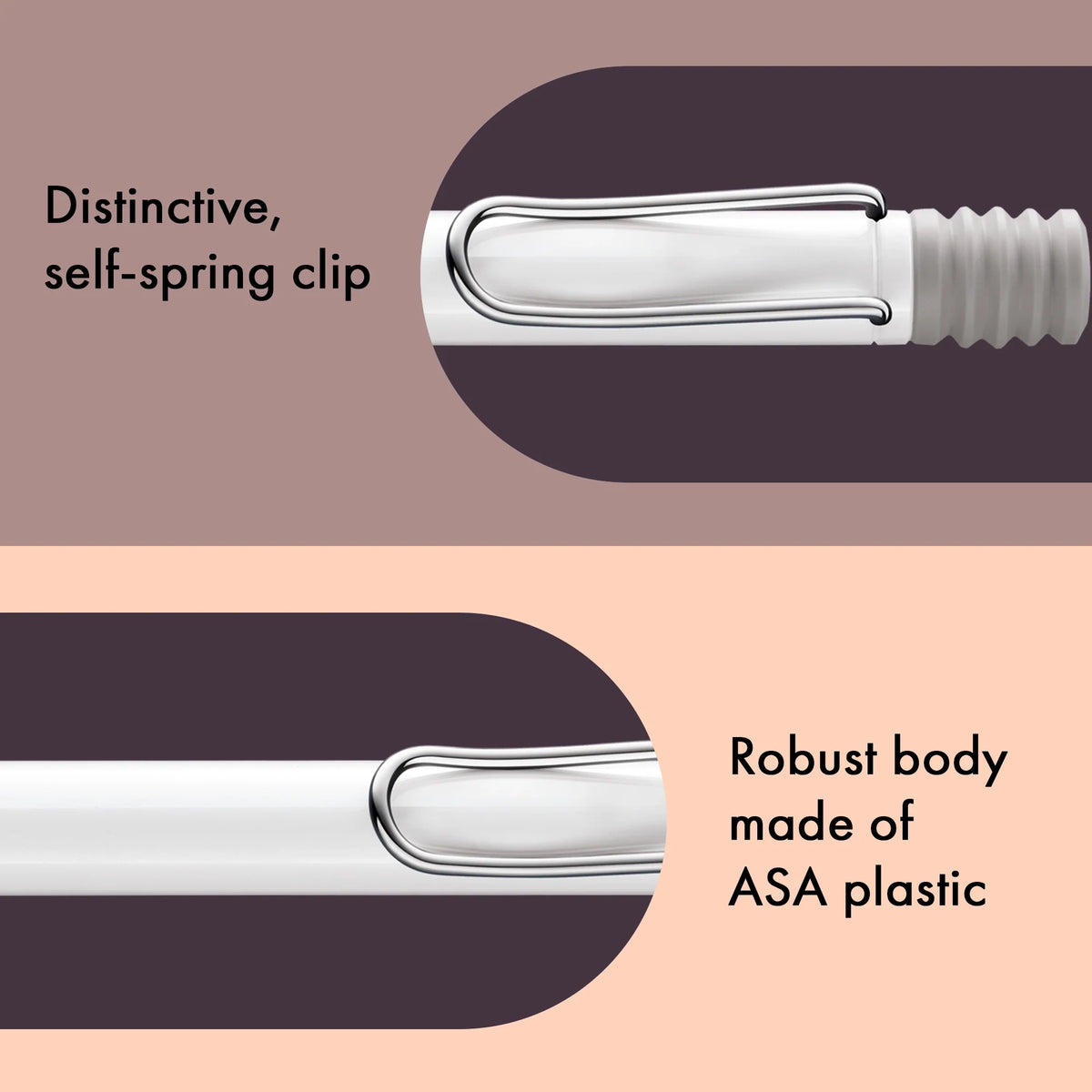 LAMY Safari Ballpoint Pen – White | Black Refill, Medium