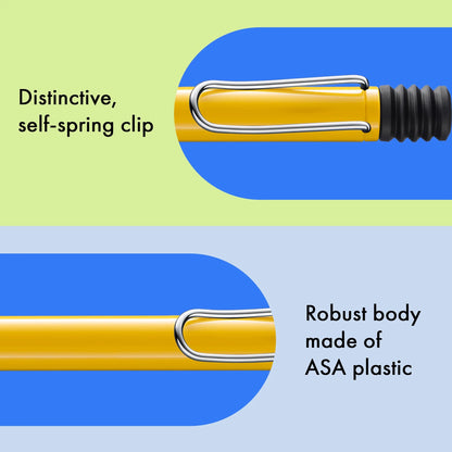 LAMY Safari Ballpoint Pen – Yellow | Blue Refill, Medium