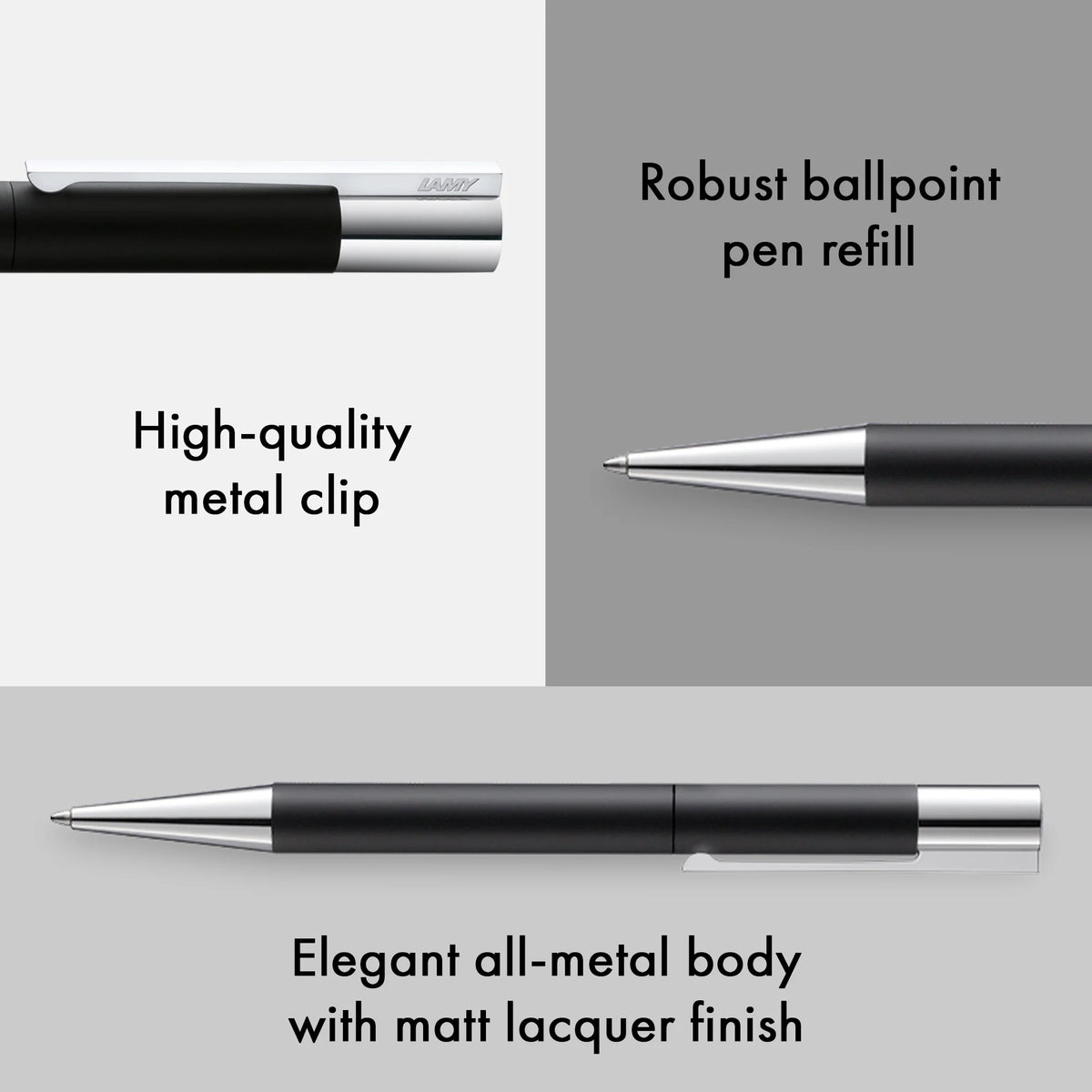 LAMY Scala Ballpoint Pen – Black | Black Refill, Medium