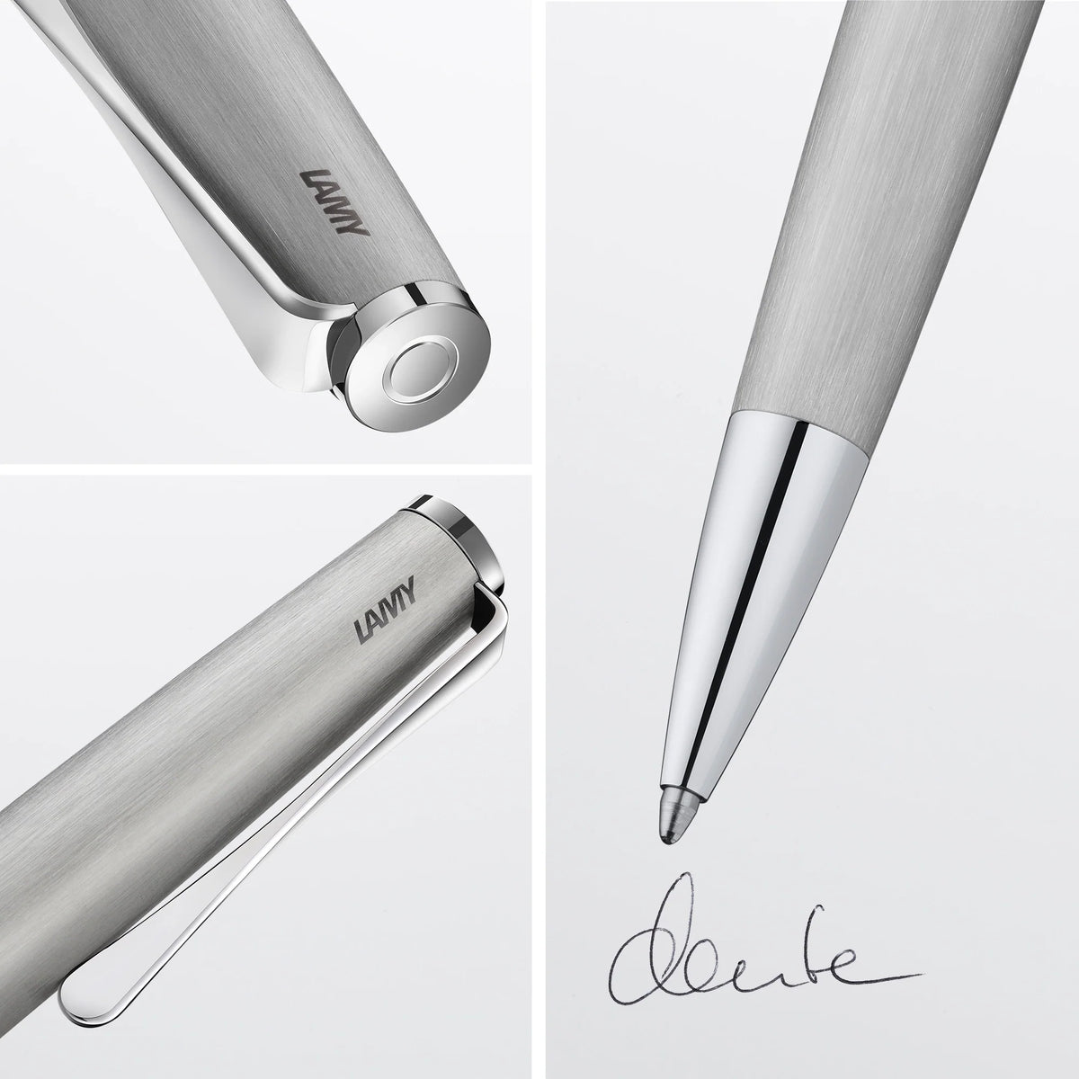 LAMY Studio Ballpoint Pen – Brushed Steel | Black Refill, Medium