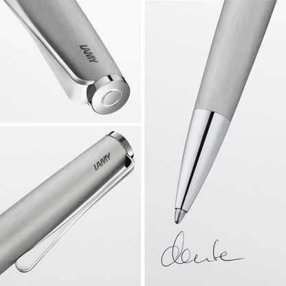 LAMY Studio Ballpoint Pen – Brushed Steel | Black Refill, Medium