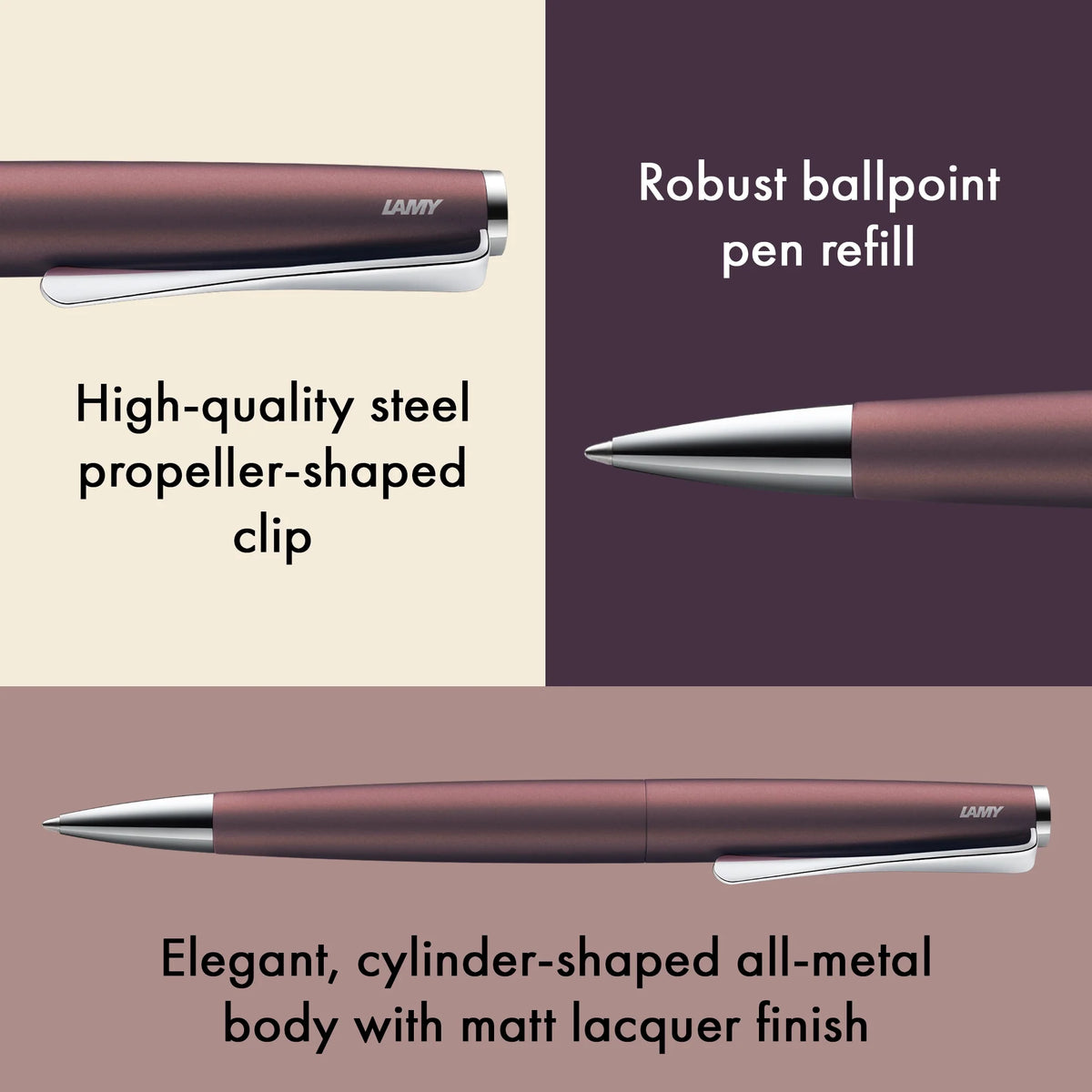 LAMY Studio Ballpoint Pen – Orion Matt | Black Refill, Medium