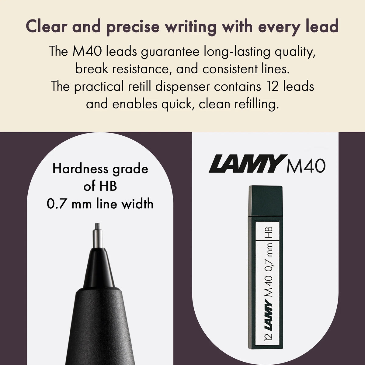 LAMY M40 Pencil Leads 0.7 mm HB