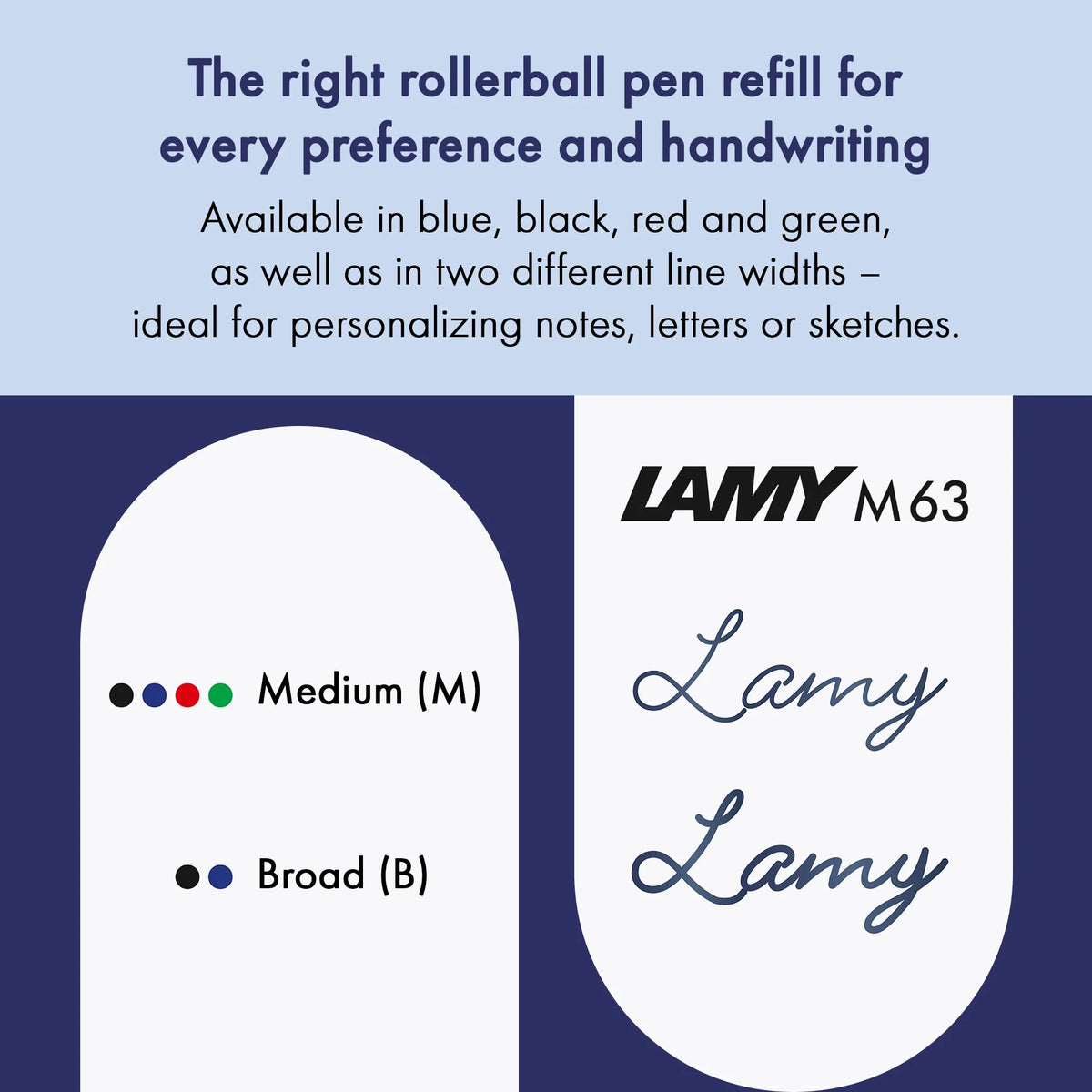 LAMY M63 Rollerball Refill – Blue, Broad