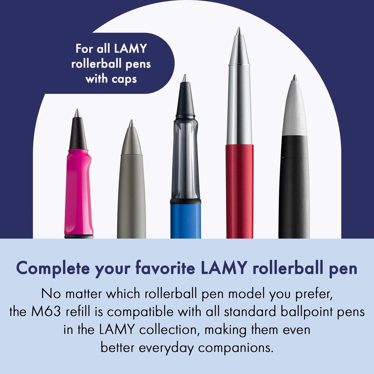 LAMY M63 Rollerball Refill – Black, Medium