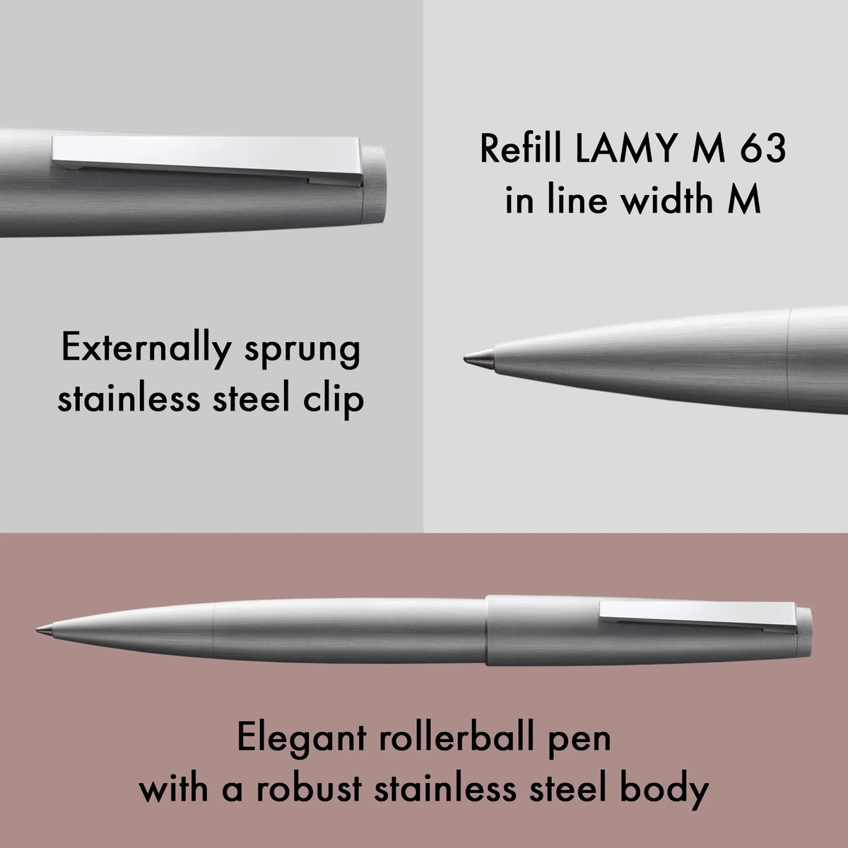LAMY 2000 M Rollerball Pen – Stainless Steel