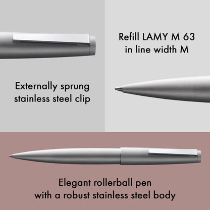 LAMY 2000 M Rollerball Pen – Stainless Steel