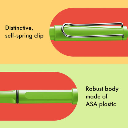 LAMY Safari Rollerball Pen – Green | Blue Refill, Medium