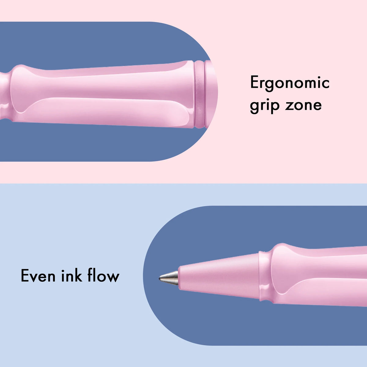 LAMY Safari Rollerball Pen – Light Rose | Black Refill, Medium
