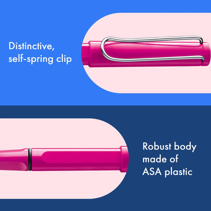 LAMY Safari Rollerball Pen – Pink | Black Refill, Medium