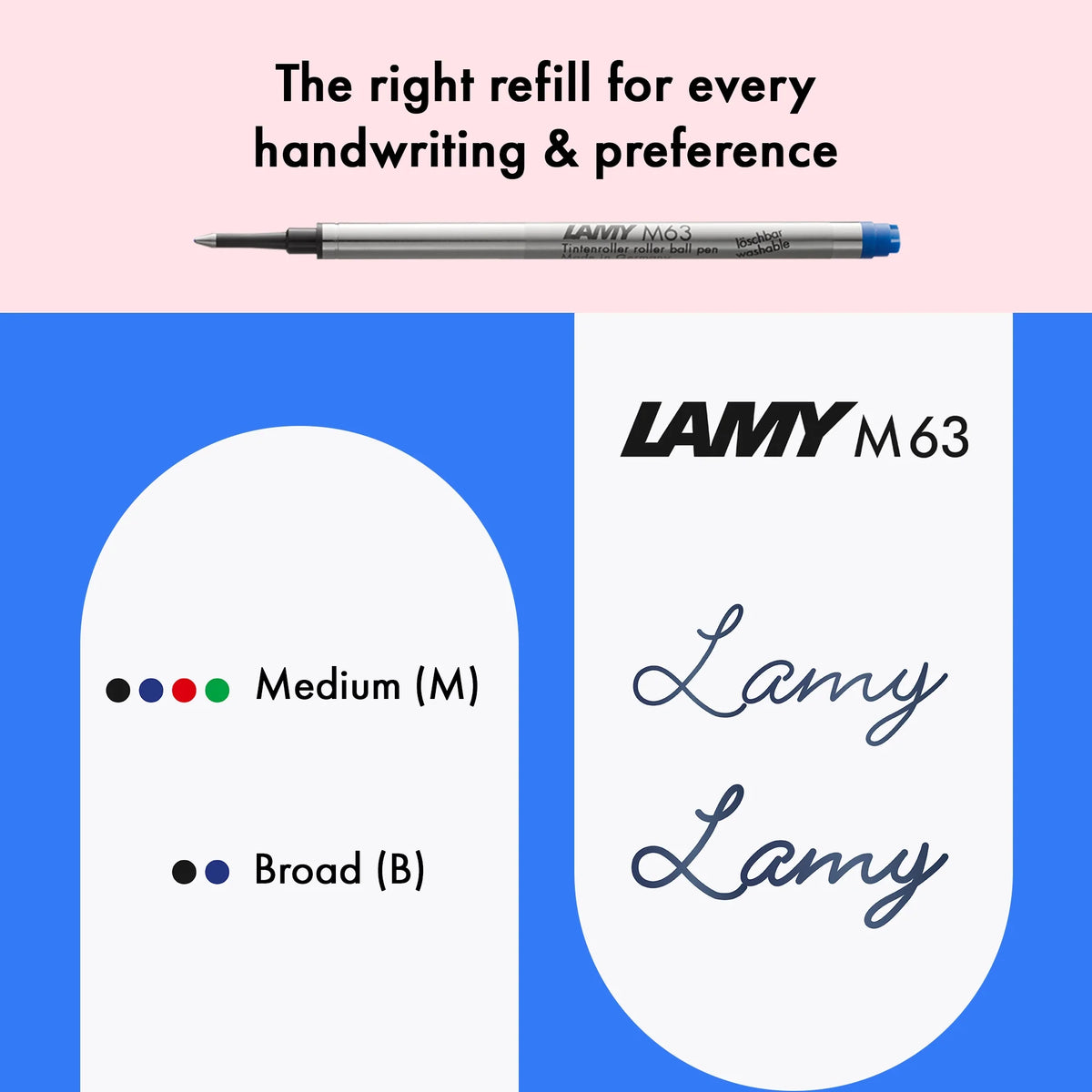 LAMY Safari Rollerball Pen – Pink | Blue Refill, Medium