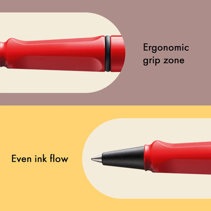 LAMY Safari Rollerball Pen – Red | Blue Refill, Medium