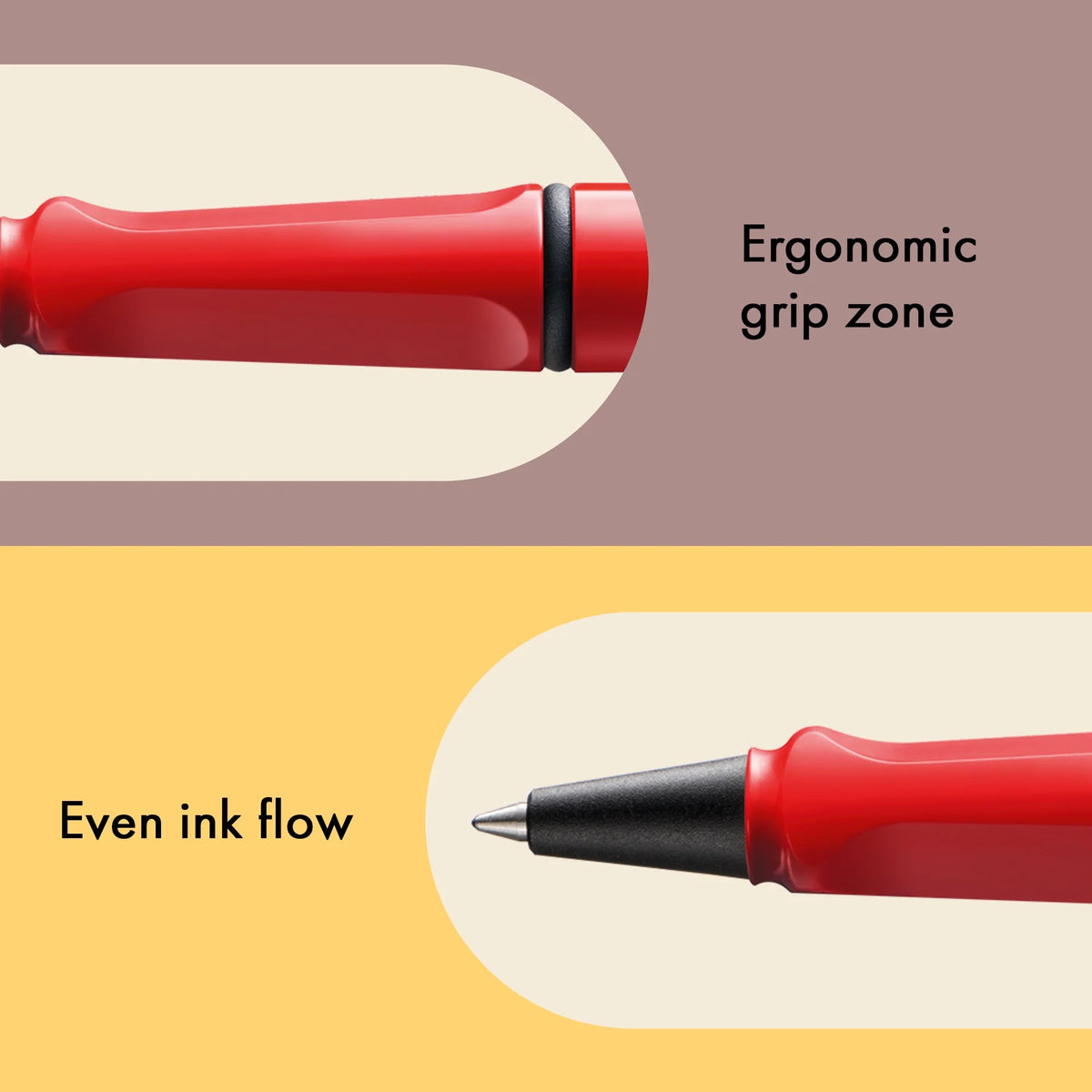 LAMY Safari Rollerball Pen – Red | Black Refill, Medium